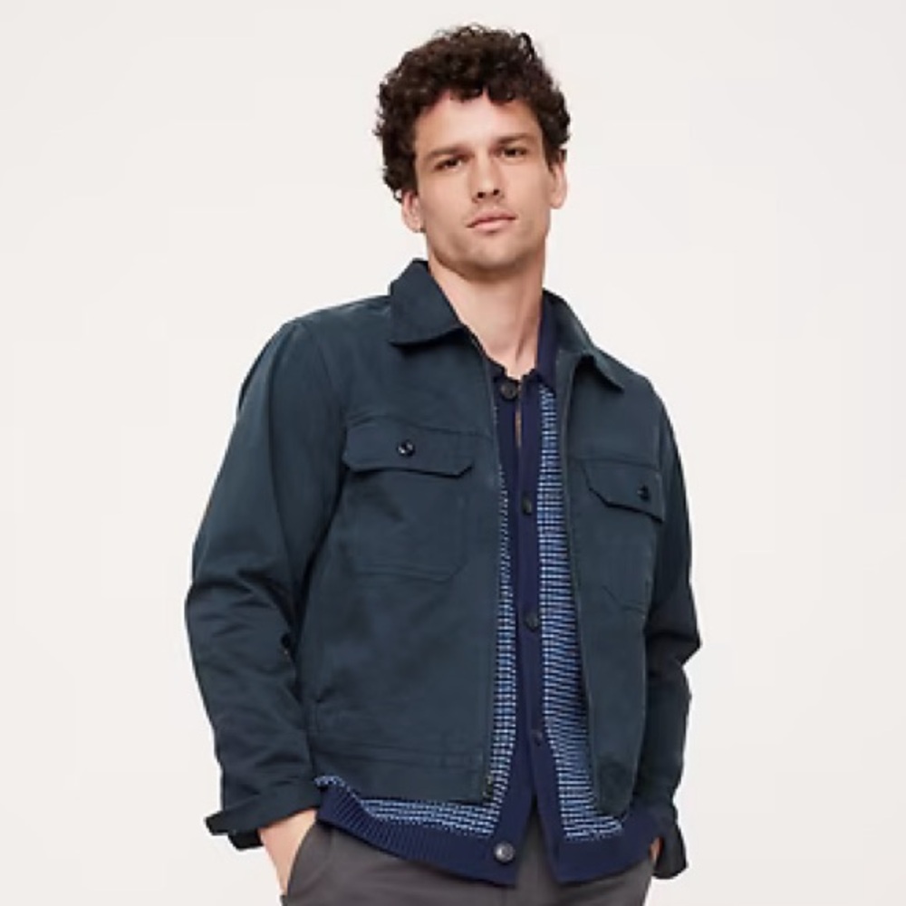 NEW! Banana Republic Collegiate Blue Twill Mechanic’s Jacket - Small 🛞